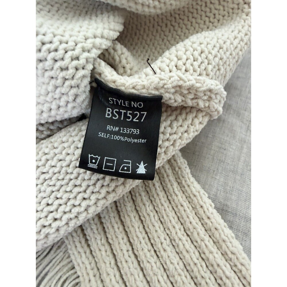 POL Hoodie Sweater Stars Womens Small Cream Pullover distressed Boho oversized - Picture 6 of 7